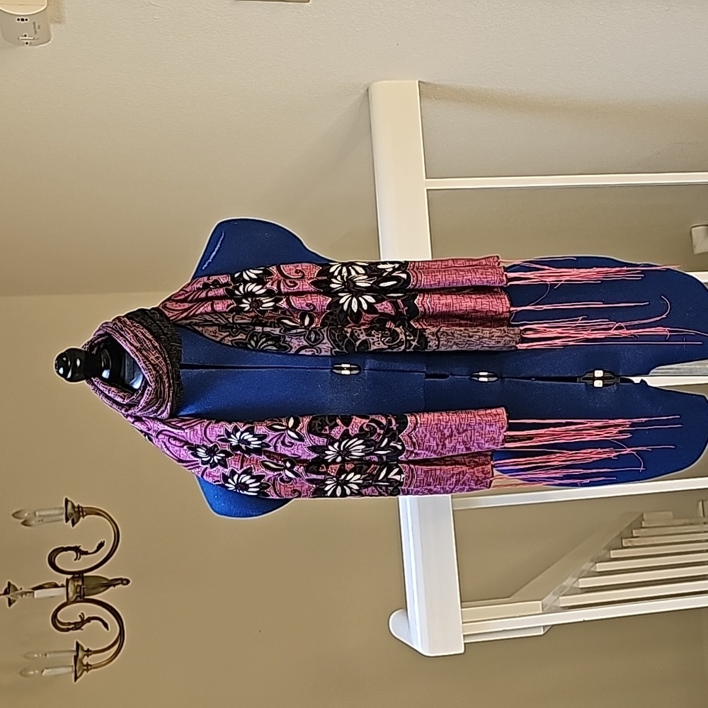 Floral Sparkle Fringe Scarf